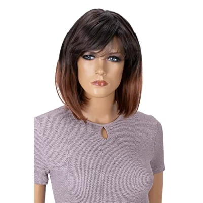 Abbildung von CAISHA Perücke Bob Kurzhaar Cosplay Theater Show Hitzebeständig Synthetik Glatt Ombré Braun Mix SH032i
