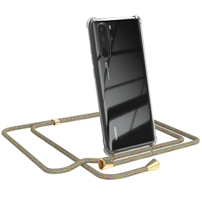 Abbildung von EAZY CASE Handykette kompatibel mit Huawei P30 Pro Handyhülle Umhängeband, Handykordel Schutzhülle, Silikonhülle, Hülle Band, Stylische Kette für Smartphone, Rainbow