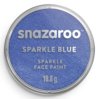 Abbildung von Snazaroo 1118351 Schminkfarbe Schimmernd Blau, 18ml Topf hautfreundliche Gesichtschminke auf Wasserbasis, wasservermalbar, parabenfrei, Face &amp; Bodypaint Farbe für Kinder Erwachsene