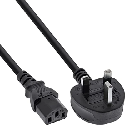 Abbildung von InLine 16652E Netzkabel, Netzstecker England auf Kaltgerätestecker C13, 1,8m