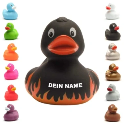 Abbildung von Badeente personalisierbar (Flammen Ente)