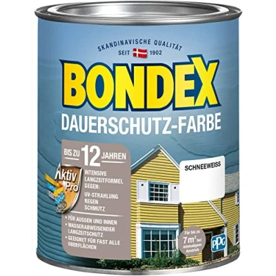 Abbildung von Bondex Wetterschutzfarbe Dauerschutz Farbe Außen Holzfarbe, 0,75 l, 14 Farben, Hochdeckend