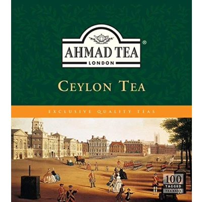 Abbildung von Ahmad Tea Ceylon Schwarzer Tee aus Sri Lanka Doppelkammer Teebeutel mit Band 2g pro Portion 100