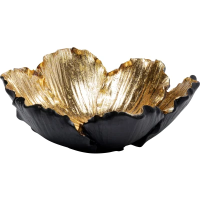 Abbildung von KARE Deko Schale Flower Bloom, schwarz/gold, handgearbeitet