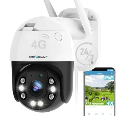 Abbildung von GENBOLT 2,5K Überwachungskamera Aussen WLAN, 2,4/5GHz WiFi Kamera Outdoor, Kabellose Dome PTZ CCTV IP Camera Outdoor mit Licht, 355/90 Schwenkbar Automatische Verfolgung Sicherheitskamera außen