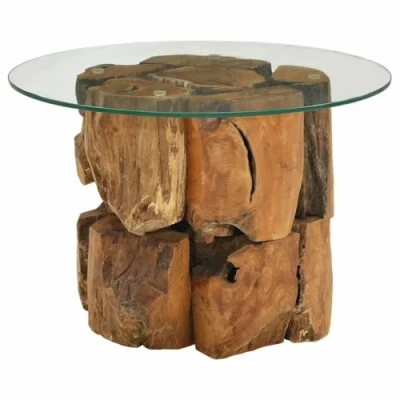 Abbildung von vidaXL Massivholz Couchtisch 60 cm Beistelltisch Kaffeetisch Teak Treibholz