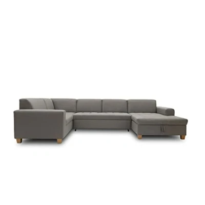 Abbildung von DOMO. collection Wohnlandschaft Sugar, Sofa, Couch, Polstergarnitur, Moderne U Form, 162 x 333 199 cm, hellgrau