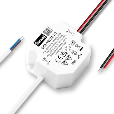 Abbildung von illuburg LED Trafo 24V Dimmbar Triac 2,4W 12W Wasserdicht IP65 für Strip Lampe Netzteil Treiber Transformator Vorschaltgerät Driver