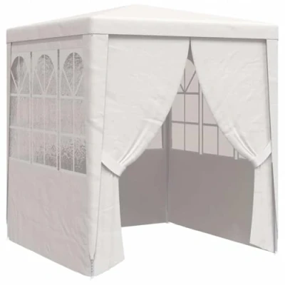 Abbildung von vidaXL Profi Partyzelt mit Seitenwänden UV beständig Wasserbeständig Pavillon Festzelt Gartenzelt Bierzelt Gartenpavillon 2x2m Weiß 90g/m²