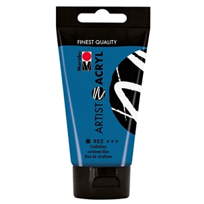 Abbildung von Marabu 12200002952 Artist Acryl coelinblau 75 ml, feine Acrylfarbe in Künstlerqualität, auf Wasserbasis, pastose Konsistenz, hoch pigmentiert, sehr gute Brillanz und Deckkraft