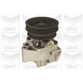 Abbildung von GRAF PA629 Wasserpumpe mit Dichtung Deckel mechanisch Gusseisen 122,4 für Keilrippenriementrieb FIAT: BRAVO 1, Multipla, Doblo I Kombi