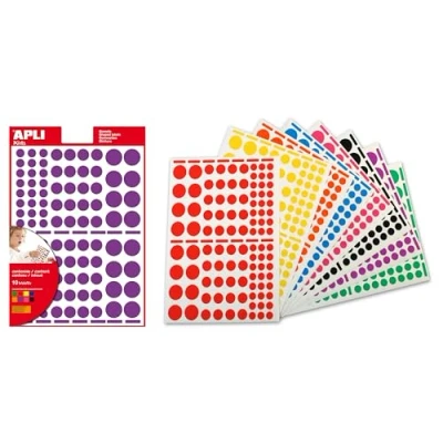 Abbildung von APLI AGIPA Paket mit 1040 Aufklebern, ausgewählte Farben und Formate 10 Blätter im Format 160 x 216 mm