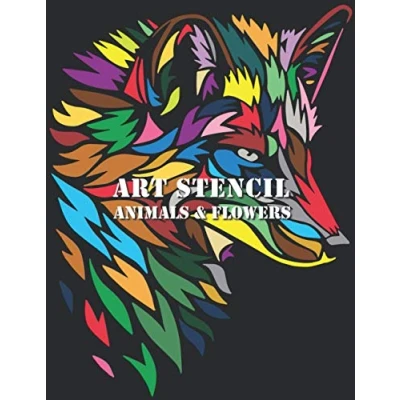 Abbildung von ART STENCILS Coloring BOOK: Animals and flowers Activity Book for Adults Easy &amp; Relaxation