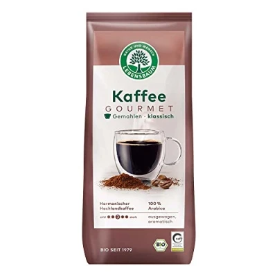 Abbildung von LEBENSBAUM Kaffee Gourmet Klassisch, gemahlen, Bio aus Arabica Bohnen Intensität 3/5, ausgewogener, aromatischer Genuss, 500 g