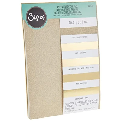Abbildung von Sizzix Surfacez Opulent Cardstock A4 Gold 50 Blatt