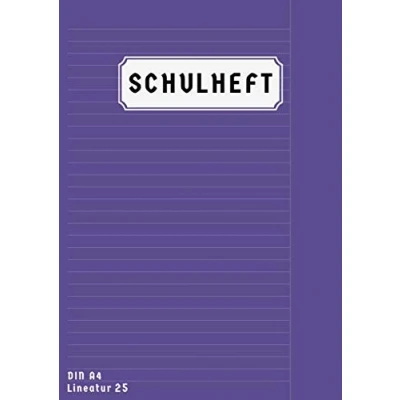 Abbildung von Schulheft Lineatur 25: Schreibheft Liniert A4 Mit rand Homeschooling und Schulanfang Heft 25 50 Blatt Lila