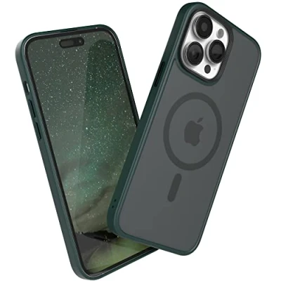 Abbildung von EAZY CASE Ultra Schutz Outdoor Hülle kompatibel mit iPhone 14 Pro Max MagSafe, hochwertige Schutzhülle Aufprallschutz, Stoßfest, Kratzfest, Handyhülle Kameraschutz, Nacht Grün