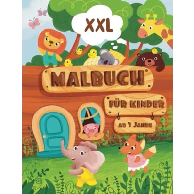 Abbildung von XXL Malbuch für Kinder ab 3 Jahre: 75 tierische niedliche Motive zum Kreativen Kritzeln und Ausmalen Malspaß um Kreativität zu Fördern Perfektes Geschenk Jahren