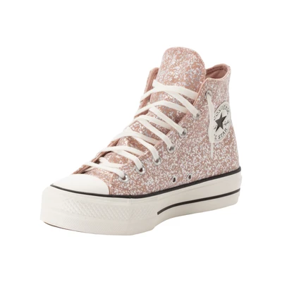 Abbildung von Converse Chuck Taylor ALL STAR LIFT Platform Glitter Sneaker high, Damen, Größe: 36, Dusty cinder/egret/black Textil/synthetik