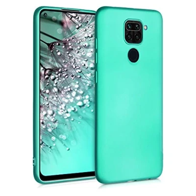 Abbildung von kwmobile Case kompatibel mit Xiaomi Redmi Note 9 Hülle Schutzhülle aus Silikon metallisch schimmernd Handyhülle Metallic Türkis