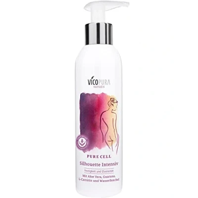 Abbildung von VICOPURA Purecell, hochwertige Cellulite Creme, bei Orangenhaut, strafft die Haut, mit Massagehandschuh,200ml