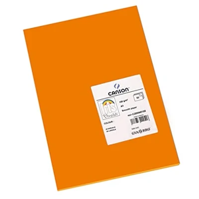Abbildung von Canson 200040188 Iris Vivaldi glattes, farbiges Papier, A3, orange 09, A3 29.7x42cm