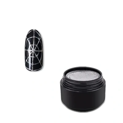 Abbildung von Einfarbig/leuchtend/Bling Glitzern Disko Spinne Gel,21 Farben Nagel Kunst Drahtziehgel zum Ziehen von Linien,neues verbessertes Matrixgel mit Gelfarbe (Einfarbiges Spinnengel, 006#Silber)