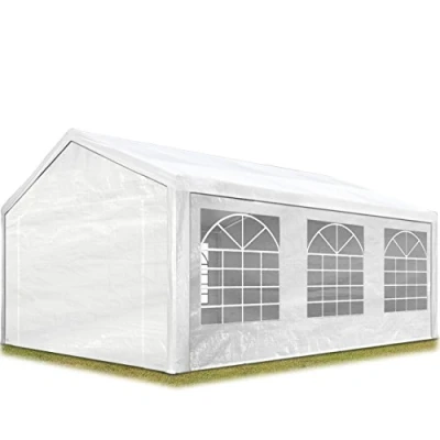 Abbildung von Partyzelt Pavillon 3x6 m in weiß PE Plane 350 N Wasserdicht UV Schutz Festzelt Gartenzelt