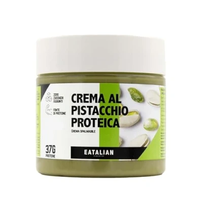 Abbildung von EATALIAN by AMZ BETTER Protein Pistazienmus 200 Gramm, Sizilianische Natürliche Streichfähige Pistazien Creme, Made in Italy, Süßer Geschmack Ideal auf Brot und zum Füllen von Desserts