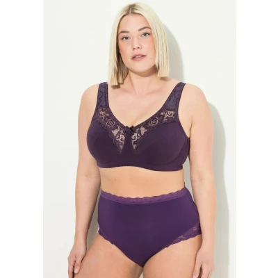 Abbildung von Ulla Popken Entlastungs OHNE CUP CE Bügel BH, Damen, Größe: 95E, Aubergine
