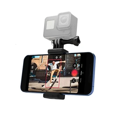 Abbildung von Pivo Action Cam Halterung leichte Smartphone Halterung, Ständer mit Universalklemme, Adapter für 1/4 Zoll Gewinde, GoPro und Cams oder spiegellose Kameras