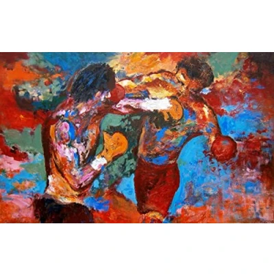 Abbildung von GPEIHANG Leinwand Bilder Kunst Rocky Balboa Vs Apollo Creed für Raumdekoration Malerei Poster Druckt Gedruckte 23.6&quot;x35.4&quot;(60x90cm) Kein Rahmen