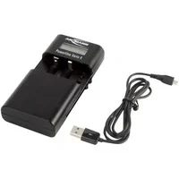 Abbildung von ANSMANN Powerline Vario X Akku Ladegerät, Passend für Kamera Akkupacks aus Li Ion, LiPo, NiMH oder je 2X Mignon AA Micro AAA Akkus Verstellbare Höhe des Ladeschachtes