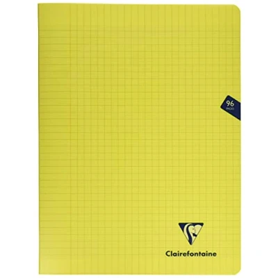 Abbildung von Clairefontaine 343361C Schulheft / Heft Mimesys DIN A4+ 24x32 cm, 48 Blatt 90g, französische Lineatur, geheftet, Einband aus PP, Gelb, 1 Stück