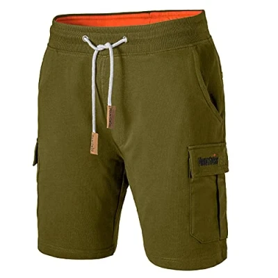 Abbildung von Mount Swiss Cargo Shorts Herren I Bermuda für mit 6 Taschen &amp; Klett BZW. Reiß Verschluss Freizeit Hose Größe S,Olive