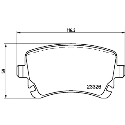 Abbildung von HELLA 8DB 355 010 971 Bremsbelagsatz nicht für Verschleißwarnanzeiger vorbereitet mit Bremssattelschrauben Zubehör AUDI: A6 C6 Limousine