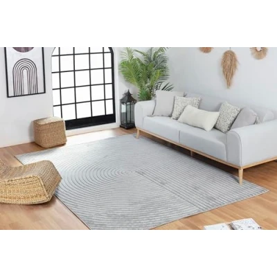 Abbildung von Surya Boston Teppich Wohnzimmer Boho, großer Schlafzimmer 120x170 cm für Esszimmer mit geometrischem Muster, Skandinavischer Wohnzimmerteppich modern in Grau