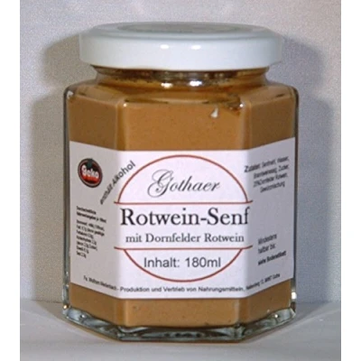 Abbildung von Original Gothaer Rotwein Senf im Sechseckglas a&#039;180ml