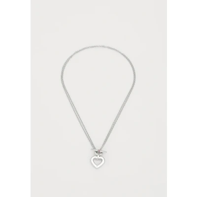Abbildung von Tommy Hilfiger Toggle Heart Halskette silvercoloured, Damen, Größe: One Size, Silver coloured