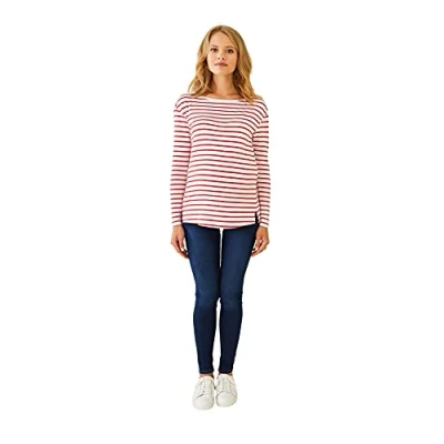 Abbildung von Vertbaudet Shirt in Wickelform, Schwangerschaft und Stillzeit weiß/rot gestreift 36/38