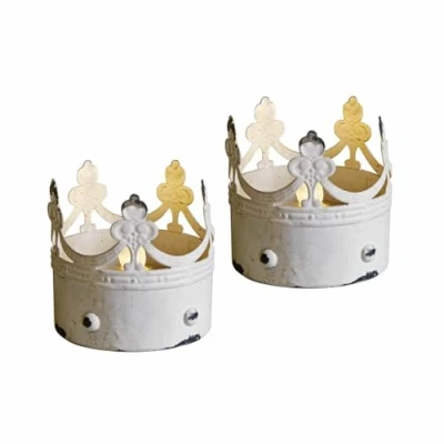 Abbildung von Mirabeau Weihnachtsfigur LED Windlicht 2er Set Ugnéville antikweiß
