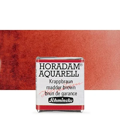 Abbildung von Schmincke HORADAM® AQUARELL feinste Künstler Aquarellfarben, 670 Krappbraun, 14 044, 1/2 Näpfchen