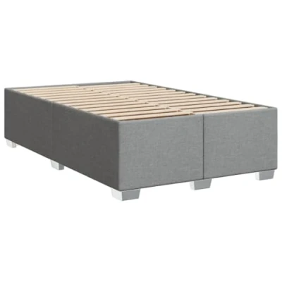 Abbildung von vidaXL Bettgestell, Bett mit Bettfüße Lattenrost, Polsterbett für Schlafzimmer, Doppelbett Bettrahmen, Modern, Hellgrau 120x200cm Stoff