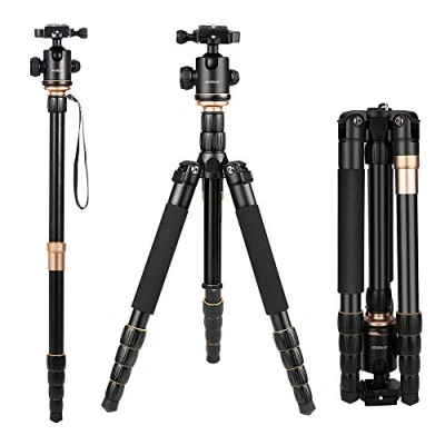 Abbildung von Andoer Q 666 Pro DSLR Kamera Stativ Einbeinstativ Kugelkopf Veränderbar Tragbare Compact Reisenstativ