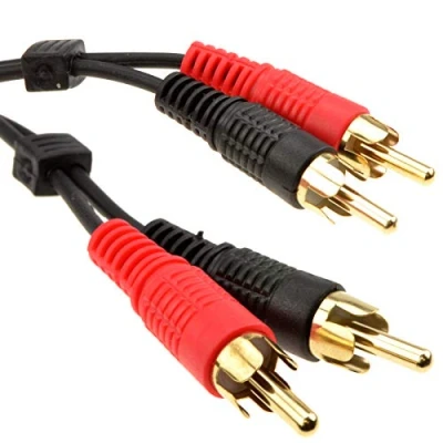 Abbildung von Chinch Cinch 2X Stecker Zum Stereo Audio Kabel Anschlusskabel Vergoldeten 3 m [3 Meter/3m]