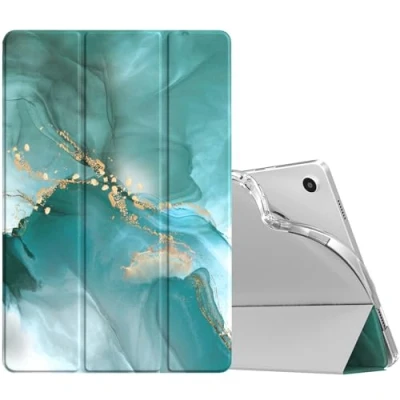 Abbildung von TiMOVO Hülle für Samsung Galaxy Tab A9+/A9 Plus 11&quot; 2023 SM X210/X216/X218, Dünn Weich TPU Schutzhülle mit Transluzent Matt Rückseite A9+ Tablet, Auto Schlaf/Aufwach, Pfauenblau
