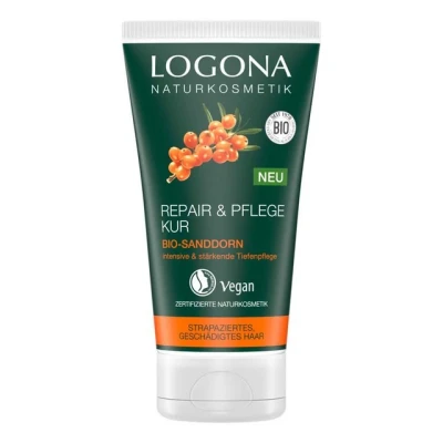 Abbildung von LOGONA Naturkosmetik Repair &amp; Pflege Kur Bio Sanddorn, Intesive für trockenes, Geschädigtes Haar, Reapriert, 150 ml