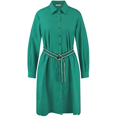 Abbildung von Gerry Weber Damen Hemdblusenkleid Langarm, Manschette unifarben knieumspielend Seaweed 42