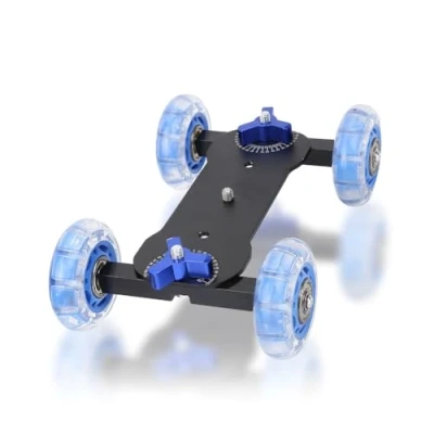 Abbildung von Kamera Dolly Skater, Professionelle Mini Desktop 10kg Lastschiene Roller Track Slider Auto Table Top Tragbare DSLR Kamerawagen Tabletop Triebwagen Kit Für Camcorder Video Blitzlicht Mikrofon