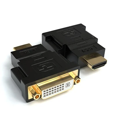 Abbildung von JAMEGA DVI I zu HDMI Adapter 2er Pack (24+5) Buchse auf Stecker 4K Ultra HD Full 1080P HDTV Konverter Kontakte vergoldet